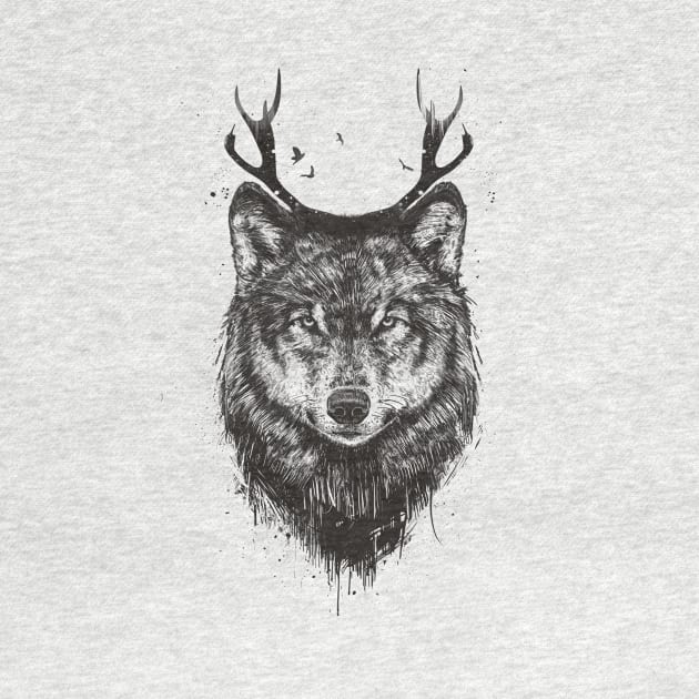 Deer wolf (b&w) by soltib